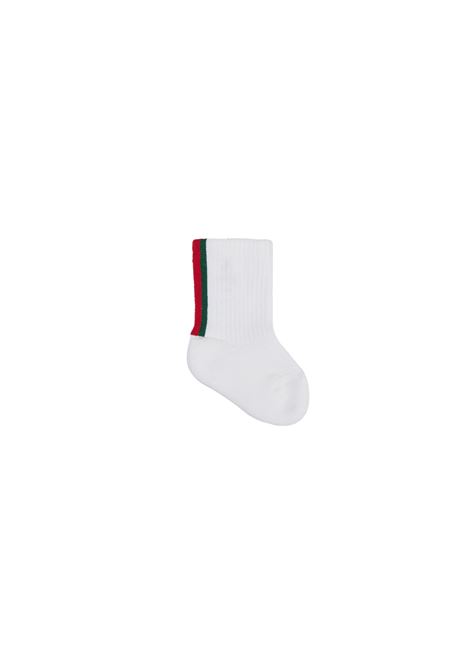 Calzini Bianchi Con Motivo Web GUCCI KIDS | 811355-3KABR9066